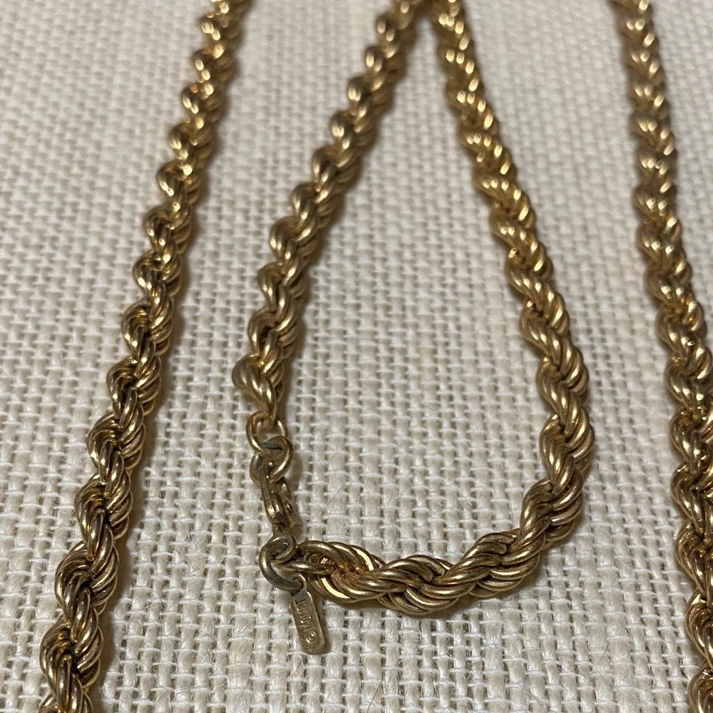 Vintage Monet 24” 5mm Gold Rope Chain Necklace